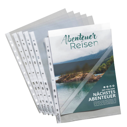 Artikelbild für office discount Prospekthüllen DIN A4 glasklar glatt 0,06 mm, 100 St., Artikelnummer 187245