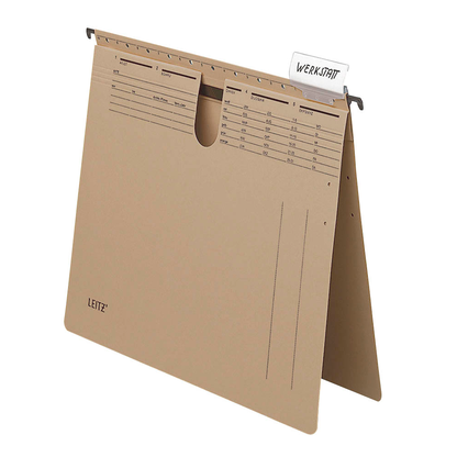 Artikelbild 2 für LEITZ Hängehefter ALPHA® 1914 Karton naturbraun DIN A4 1x kaufmännische Heftung, 10 St., Artikelnummer 199976