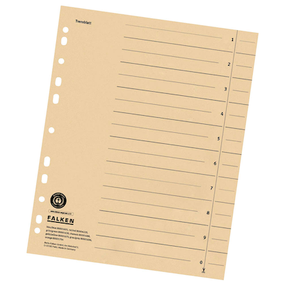 Artikelbild für FALKEN Trennblätter DIN A4 1-0 chamois, 230 g/qm, 100 St., Artikelnummer 958470