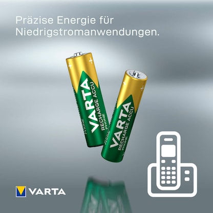 Artikelbild 4 für VARTA Akkus RECHARGE ACCU Phone Ni-MH Micro AAA 800 mAh, 2 St., Artikelnummer 495119