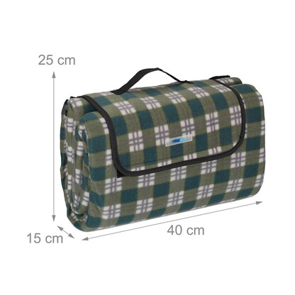 Artikelbild 9 für relaxdays Picknickdecke isoliert dunkelgrün 200,0 x 200,0 cm, 1 St., Artikelnummer 449027