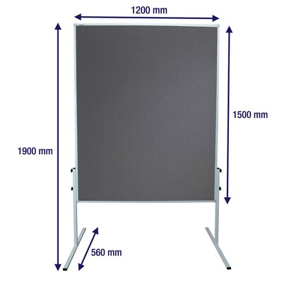 Artikelbild 4 für FRANKEN Moderationswand X-tra!Line 120,0 x 150,0 cm grau, Artikelnummer 509949