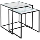 Artikelbild 1 für HAKU Möbel Beistelltische-Set quadratisch Sicherheitsglas schwarz, 2 St., Artikelnummer 142487