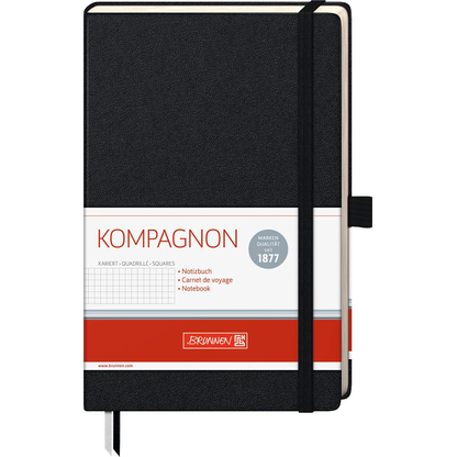 Artikelbild 2 für BRUNNEN Notizbuch KOMPAGNON ca. DIN A5 kariert, schwarz Hardcover 192, davon 16 zum Heraustrennen Seiten, 1 St., Artikelnummer 457606