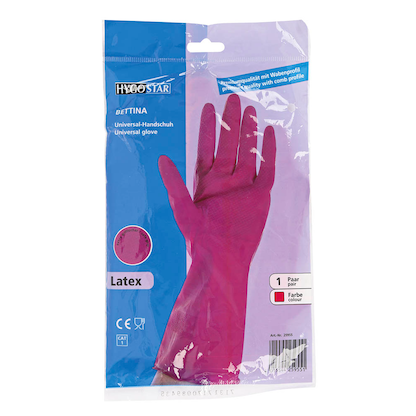 Artikelbild 2 für franz mensch unisex Gummihandschuhe Bettina pink Größe 8, 1 Paar, Artikelnummer 200857