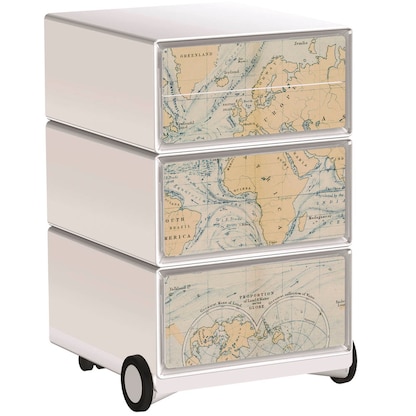 Artikelbild für PAPERFLOW easyBox Vintage Rollcontainer weiß, bunt 61340 4 Auszüge 39,0 x 43,6 x 64,2 cm, Artikelnummer 214447