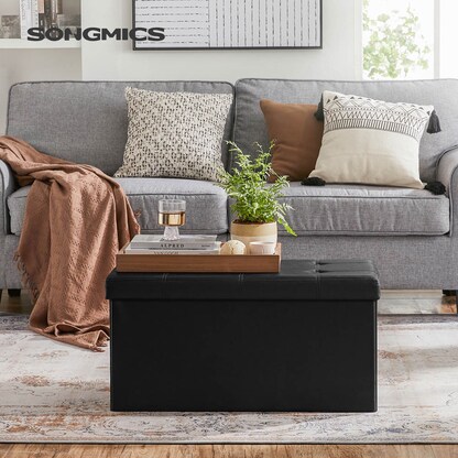 Artikelbild 3 für SONGMICS Sitztruhe LSF105 schwarz Leder 76,0 cm, Artikelnummer 439028