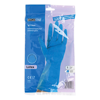 Artikelbild 3 für franz mensch unisex Gummihandschuhe Bettina blau Größe 8, 1 Paar, Artikelnummer 200485