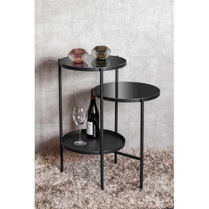 Artikelbild 3 für HAKU Möbel Beistelltisch rund Sicherheitsglas schwarz 56,0 x 39,0 x 71,0 cm, 1 St., Artikelnummer 142608