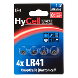 Artikelbild 1 für HyCell Knopfzellen LR41 Alkali-Mangan 1,5 V, 4 St., Artikelnummer 401955