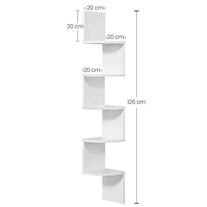 Artikelbild 8 für VASAGLE Eckregal weiß 20,0 x 20,0 x 126,0 cm, 1 St., Artikelnummer 291759
