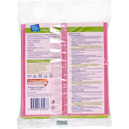 Artikelbild 3 für flink & sauber Schwammtücher Baumwolle 95 °C waschbar, 5 St., Artikelnummer 212633