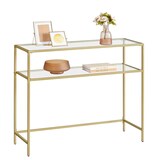 Artikelbild 1 für VASAGLE Konsolentisch rechteckig Glas gold 100,0 x 35,0 x 80,0 cm, 1 St., Artikelnummer 289458