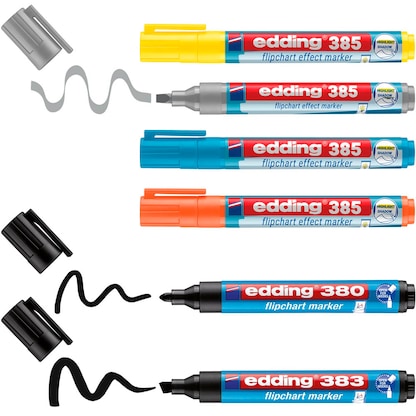 Artikelbild für edding 385/380/383 Flipchart-Marker farbsortiert 1,0 - 5,0 mm, 6 St., Artikelnummer 530513