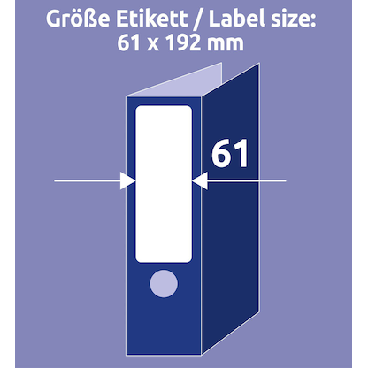 Artikelbild 6 für AVERY Zweckform Ordneretiketten L4761-25 weiß, 30 Blatt, Artikelnummer 345629
