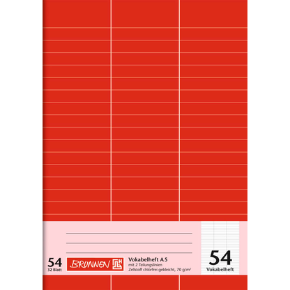 Artikelbild 4 für BRUNNEN Vokabelheft Lineatur 54 liniert DIN A5 ohne Rand, 32 Blatt, 1 St., Artikelnummer 490078
