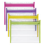 Artikelbild 1 für VELOFLEX Reißverschlussbeutel VELOBAG® XS DIN A4 transparent/pink, lila, grün, gelb 0,3 mm, 4 St., Artikelnummer 114344