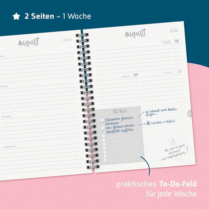 Artikelbild 12 für BRUNNEN Schülerkalender Ocean 2026/2027 mehrfarbig: blau, gold, 1 St., Artikelnummer 805057