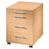 Artikelbild 1 für HAMMERBACHER Gradeo Rollcontainer buche 4 Auszüge 42,8 x 58,0 x 59,0 cm, Artikelnummer 231779