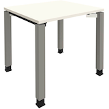 Artikelbild 1 für fm Sidney höhenverstellbarer Schreibtisch weiß rechteckig, 4-Fuß-Gestell Quadratrohr silber 80,0 x 80,0 cm, Artikelnummer 353153