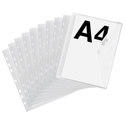 Artikelbild für FolderSys Dokumententaschen DIN A4 transparent genarbt 0,20 mm, 10 St., Artikelnummer 587949