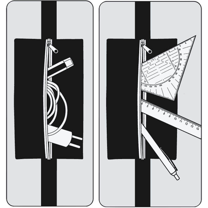 Artikelbild 3 für VELOFLEX Reißverschlussbeutel VELOBAG® Flex DIN A4 schwarz/silber Textil 8,0 mm, 1 St., Artikelnummer 113924