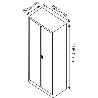 Artikelbild 4 für mauser Stahlschrank BF 5-6 GA - 7035/5003 lichtgrau, saphirblau 1 Fachboden 60,0 x 50,0 x 195,0 cm, aufgebaut, 1 St., Artikelnummer 600277