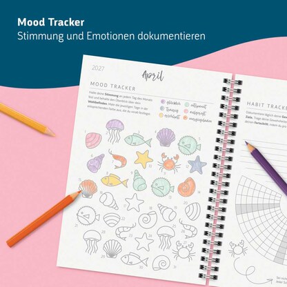 Artikelbild 7 für BRUNNEN Schülerkalender Shadow 2026/2027 mehrfarbig: grün, gold, 1 St., Artikelnummer 805048