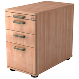 Artikelbild 1 für HAMMERBACHER Haziender Standcontainer nussbaum 4 Auszüge Kunststoff-Relinggriff silber 42,8 x 80,0 x 72,0 - 76,0 cm, Artikelnummer 632897