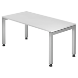 Artikelbild 1 für HAMMERBACHER JS16 höhenverstellbarer Schreibtisch weiß rechteckig, 4-Fuß-Gestell silber 160,0 x 80,0 cm, Artikelnummer 863353