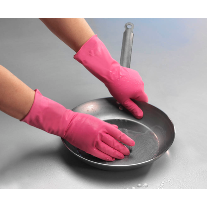 Artikelbild 3 für franz mensch unisex Gummihandschuhe Bettina pink Größe 8, 1 Paar, Artikelnummer 200857