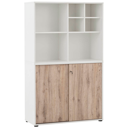 MÖBELPARTNER Regalschrank 400, 701771 weiß, wildeiche 100,1 x 41,0 x 167,2 cm, 1 St