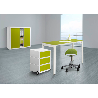 Artikelbild 3 für PAPERFLOW easyDesk Schreibtisch grün rechteckig, 4-Fuß-Gestell weiß 114,0 x 60,0 cm, Artikelnummer 226199
