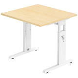 Artikelbild 1 für HAMMERBACHER OS 08 höhenverstellbarer Schreibtisch ahorn quadratisch, C-Fuß-Gestell weiß 80,0 x 80,0 cm, Artikelnummer 657407