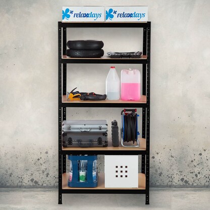 Artikelbild 5 für relaxdays Schwerlastregal 10026749_0 schwarz 90,0 x 45,0 x 180,0 cm, Artikelnummer 451833