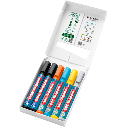 Artikelbild 2 für edding 385/380/383 Flipchart-Marker farbsortiert 1,0 - 5,0 mm, 6 St., Artikelnummer 530513