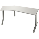 Artikelbild 1 für fm fastline Schreibtisch lichtgrau Bogenform, C-Fuß-Gestell silber 220,0 x 80,0 cm, Artikelnummer 269573