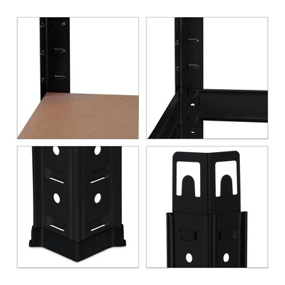 Artikelbild 6 für relaxdays Schwerlastregal 10026749_0 schwarz 90,0 x 45,0 x 180,0 cm, Artikelnummer 451833