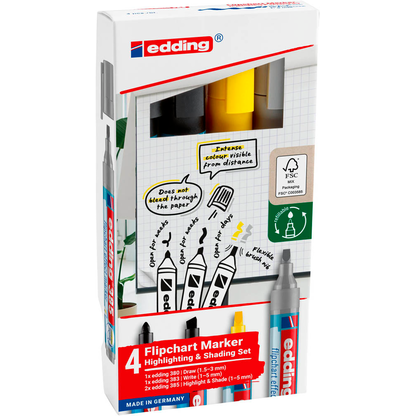 Artikelbild 3 für edding 385/380/383 Flipchart-Marker farbsortiert 1,0 - 5,0 mm, 4 St., Artikelnummer 530521