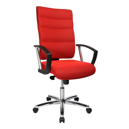 Artikelbild 12 für office discount Bürostuhl Unni Med Deluxe Stoff rot, Gestell chrom, Artikelnummer 367983
