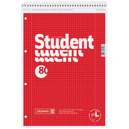 Artikelbild 2 für BRUNNEN Collegeblöcke Student Lineatur 28 kariert DIN A4 Innen- und Außenrand, 5 Blöcke, Artikelnummer 489781