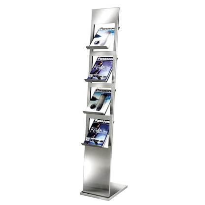 Artikelbild für Kerkmann Prospektständer Primus silber DIN A4 4 Fächer 35,0 x 35,0 x 170,0 cm, 1 St., Artikelnummer 827511