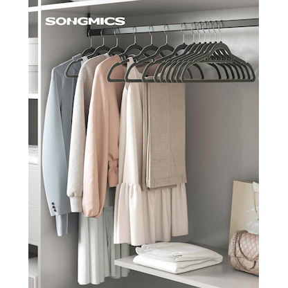 Artikelbild 5 für SONGMICS Kleiderbügel grau, 20 St., Artikelnummer 262327