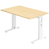 Artikelbild 1 für HAMMERBACHER OS 12 höhenverstellbarer Schreibtisch ahorn rechteckig, C-Fuß-Gestell weiß 120,0 x 80,0 cm, Artikelnummer 657419