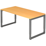 Artikelbild 1 für HAMMERBACHER RS16 höhenverstellbarer Schreibtisch buche rechteckig, Kufen-Gestell grau 160,0 x 80,0 cm, Artikelnummer 865927