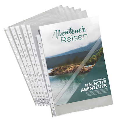 Artikelbild für office discount Prospekthüllen DIN A4 transparent genarbt 0,08 mm, 100 St., Artikelnummer 540005