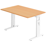 Artikelbild 1 für HAMMERBACHER OS 12 höhenverstellbarer Schreibtisch buche rechteckig, C-Fuß-Gestell weiß 120,0 x 80,0 cm, Artikelnummer 657559