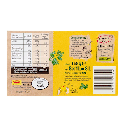 Artikelbild 5 für Maggi® Gemüsebrühe 8x 1,0 l, 1 St., Artikelnummer 612947