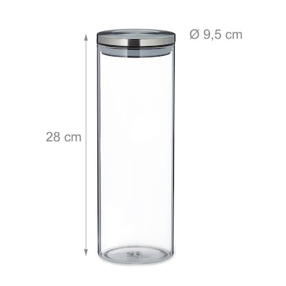 Artikelbild 3 für relaxdays Vorratsdosen 28,0 cm hoch transparent 1,8 l, 3 St., Artikelnummer 401007