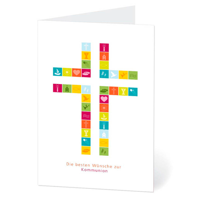 Artikelbild für LUMA Kommunionkarte Kreuz LU157 DIN B6, 1 St., Artikelnummer 263307